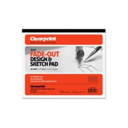 CHARTPAK Clearprint® Grid Paper Pad, 20lb., 30 Degree Isometric, 8-1/2"x11", 30 Sheets 932811ISO